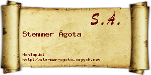 Stemmer Ágota névjegykártya
